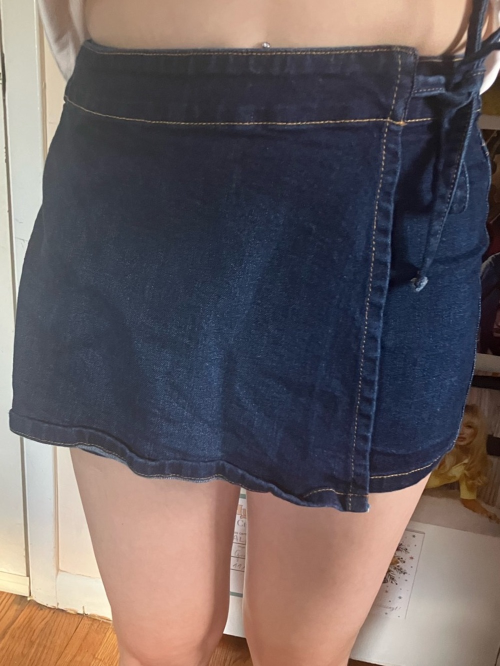Francesca's Collections Dark Blue Denim Mini Skirt